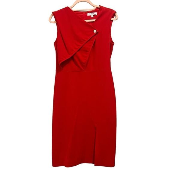 Jason Wu Designer Red Front Snap Sheath Dress Size 6 - Picture 11 of 12